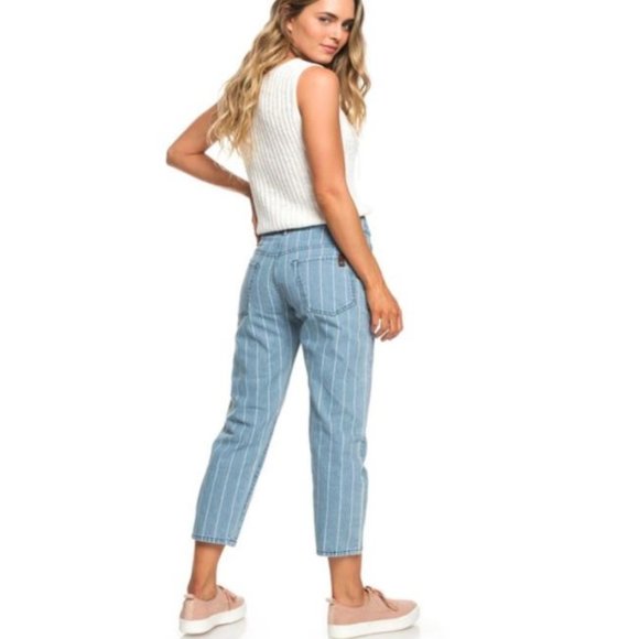 Roxy Denim - ROXY Pinstripe Like A Boy Relaxed Fit Stripe Jeans